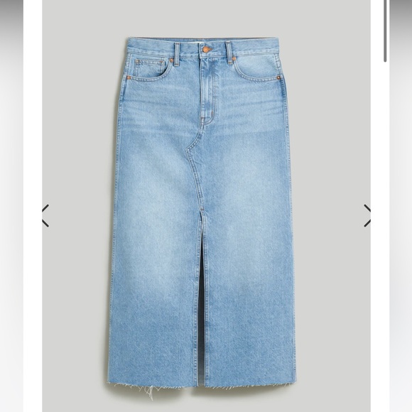 Denim Maxi Skirt in Merrimon Wash - Picture 5 of 8